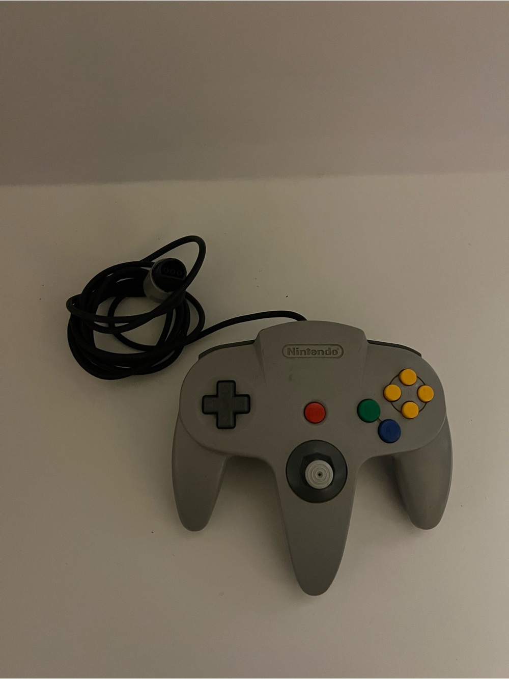 Nintendo Gray N64 Controller with Yellow, Green, Blue, Red Buttons
